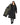 EQUIDRY women's long waterproof horse riding coat in Black/Olive Green inner lining