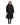 EQUIDRY women's long waterproof horse riding coat in black/turquoise front of coat studio image