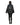 EQUIDRY women's waterproof short blouson style horse riding jacket in black/black back view studio