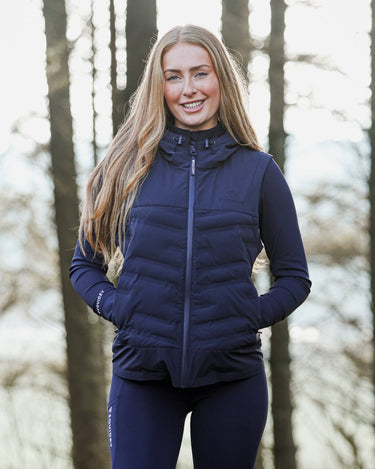 Tamar equestrian riding gilet lightweight gilet for layering with water repellent protection | Navy