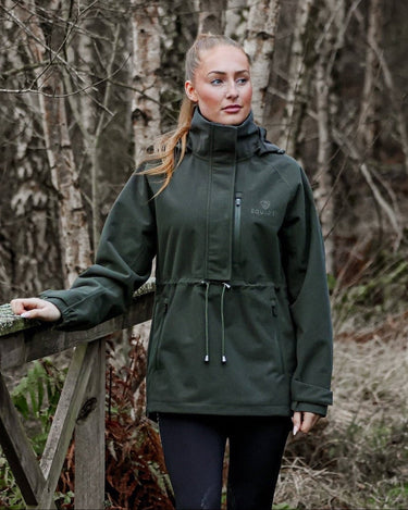 Nevada riding jacket waterproof smock for equestrian performance with 20k waterproof protection | Green