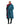 EQUIDRY women's long waterproof horse riding coat in Teal/Peacock Pink