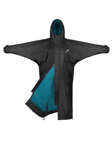 Evolution Children's | Thick Fleece | Fixed Hood | Black/Turquoise - EQUIDRY