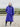 EQUIDRY Evolution Lux Women's Warm Waterproof Winter Horse Riding Coat Thick Fleece Lining with Faux Fur Trim Hood purple rider in arena full front view