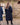 EQUIDRY women's long waterproof horse riding coat in navy/cream mums stood spectating riding lesson by arena, back of coats