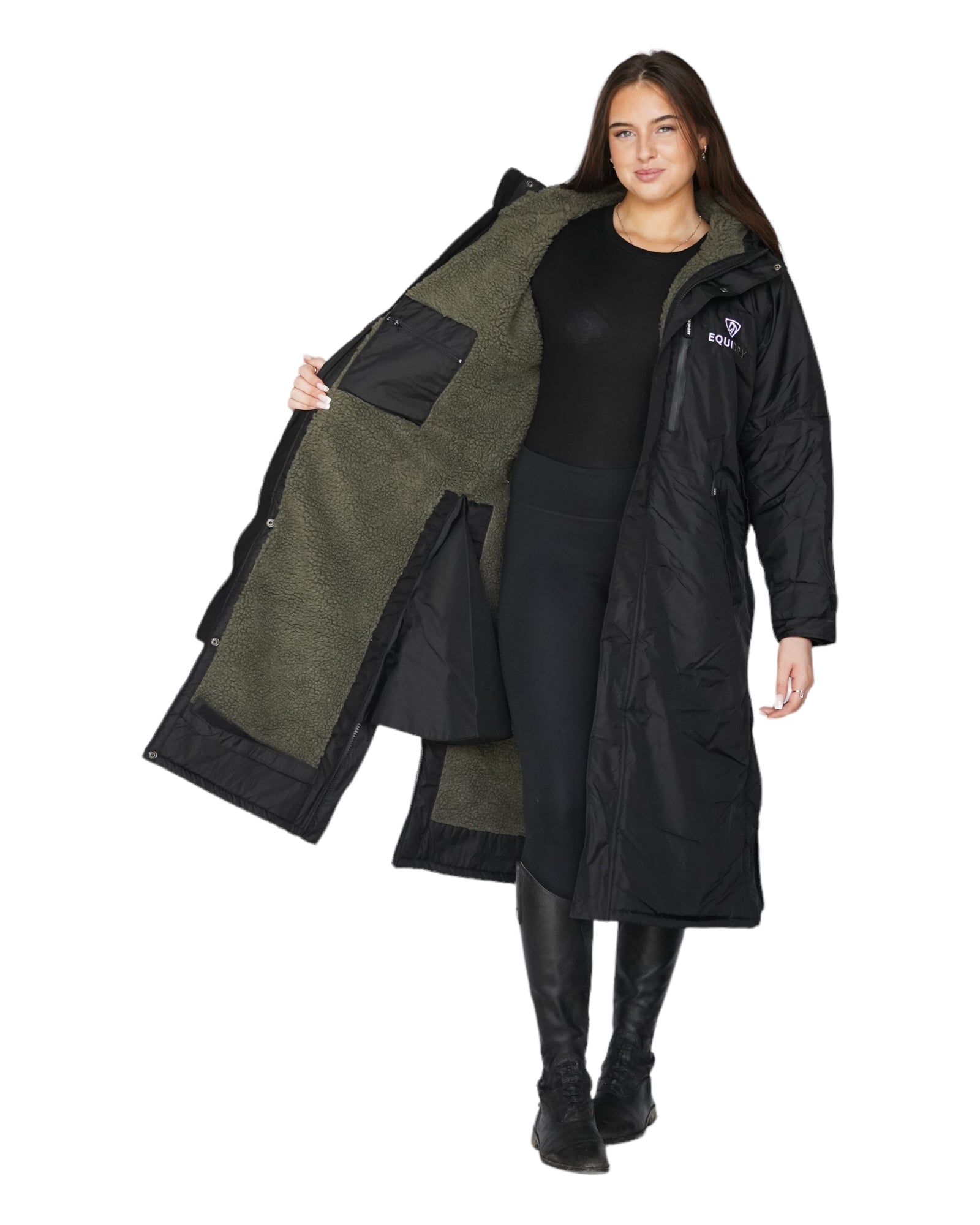Long Line Riding Jacket Women's Waterproof EQUIDRY Evolution Long Oversized Riding Jacket
