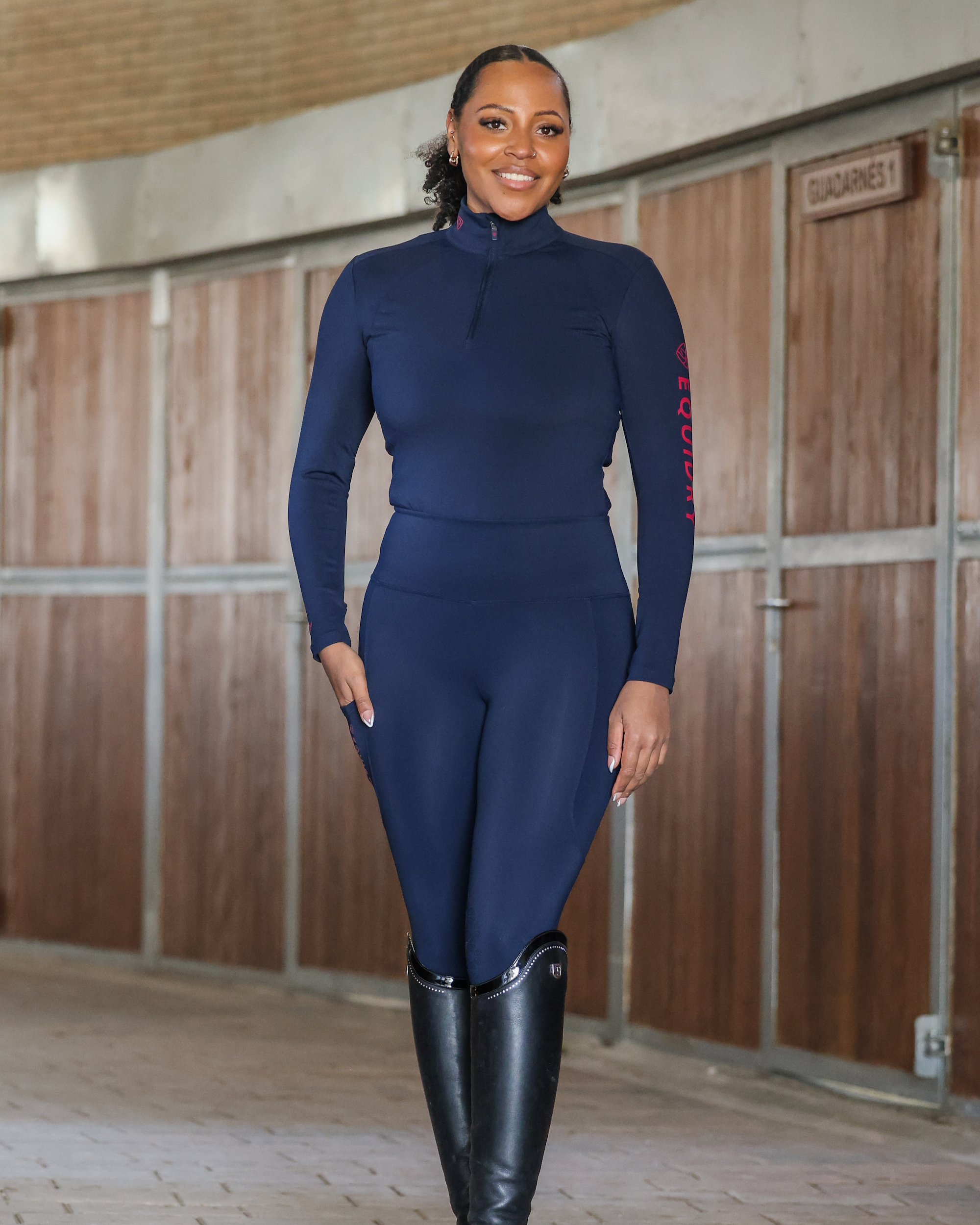 Blood Raspberry Naval Women's Water Repellent Base Layer | Navy/Raspberry – EQUIDRY