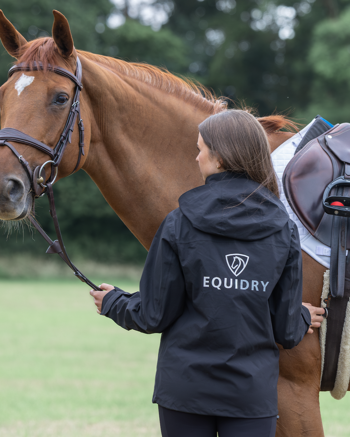 EQUIDRY Nimbus Pac-A-Mac | Women's Waterproof Riding Jacket | Black