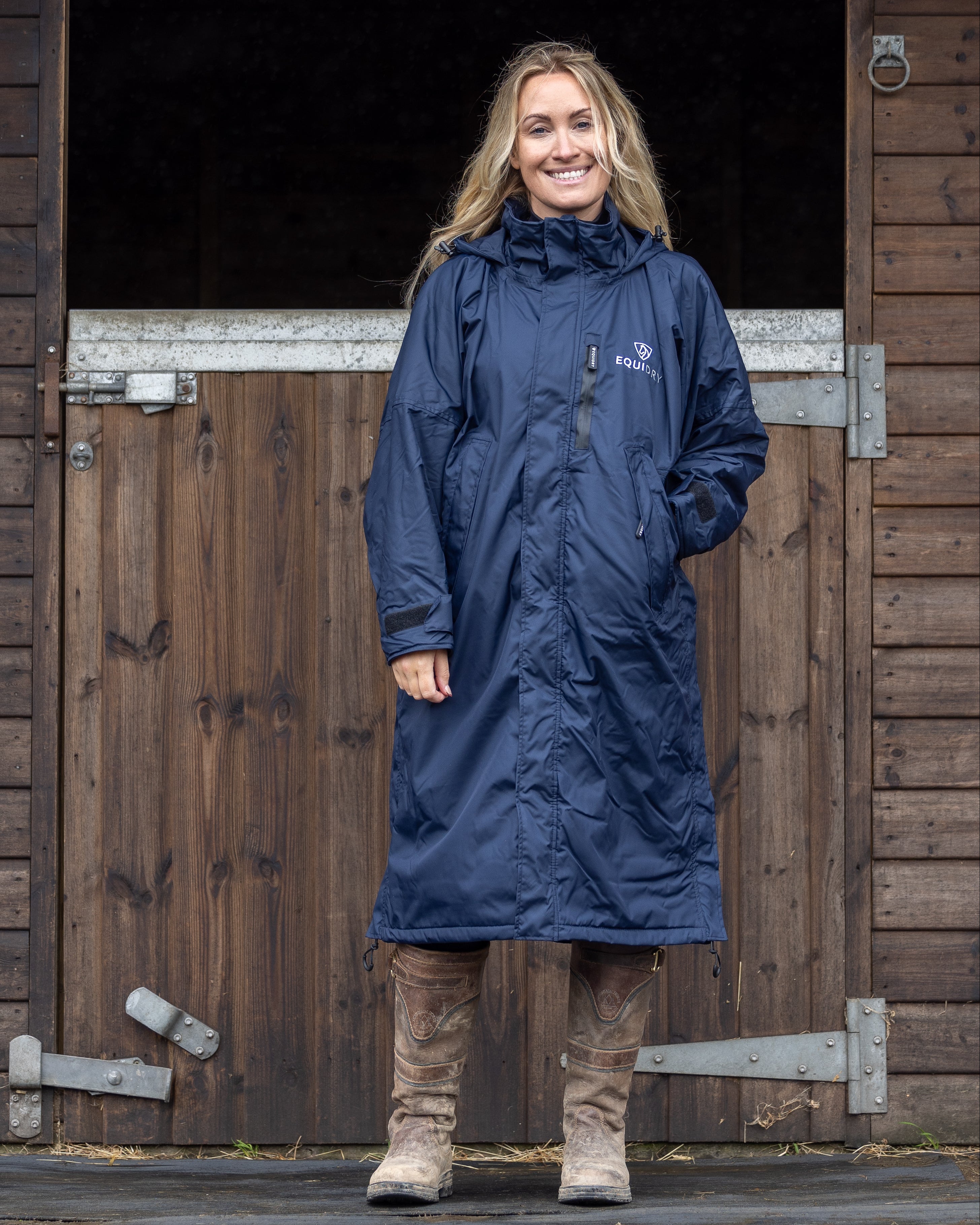 Equi Dry Robe EQUI DRY Lite | Women's Lightweight Horse Riding Rain Coat | Navy – EQUIDRY