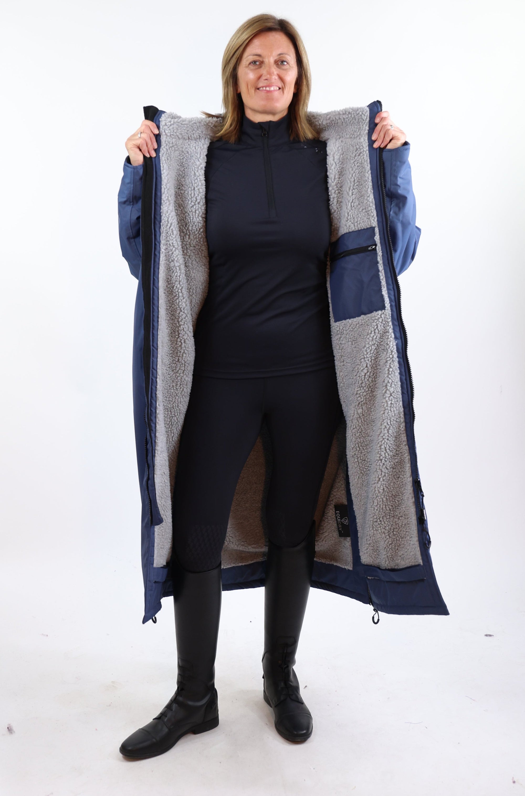 Evolution Women&#39;s | Thick Fleece | Fixed Hood | Steel Blue