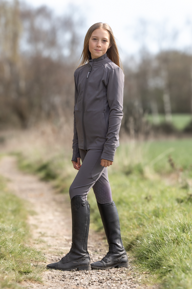 Children's Water Repellent Zip up Top | Grey/White