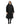 EQUIDRY women's long waterproof horse riding coat in black/turquoise front of coat studio image 
