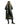 EQUIDRY women's long waterproof horse riding coat in Black Forest Green/Cream studio front inner lining 