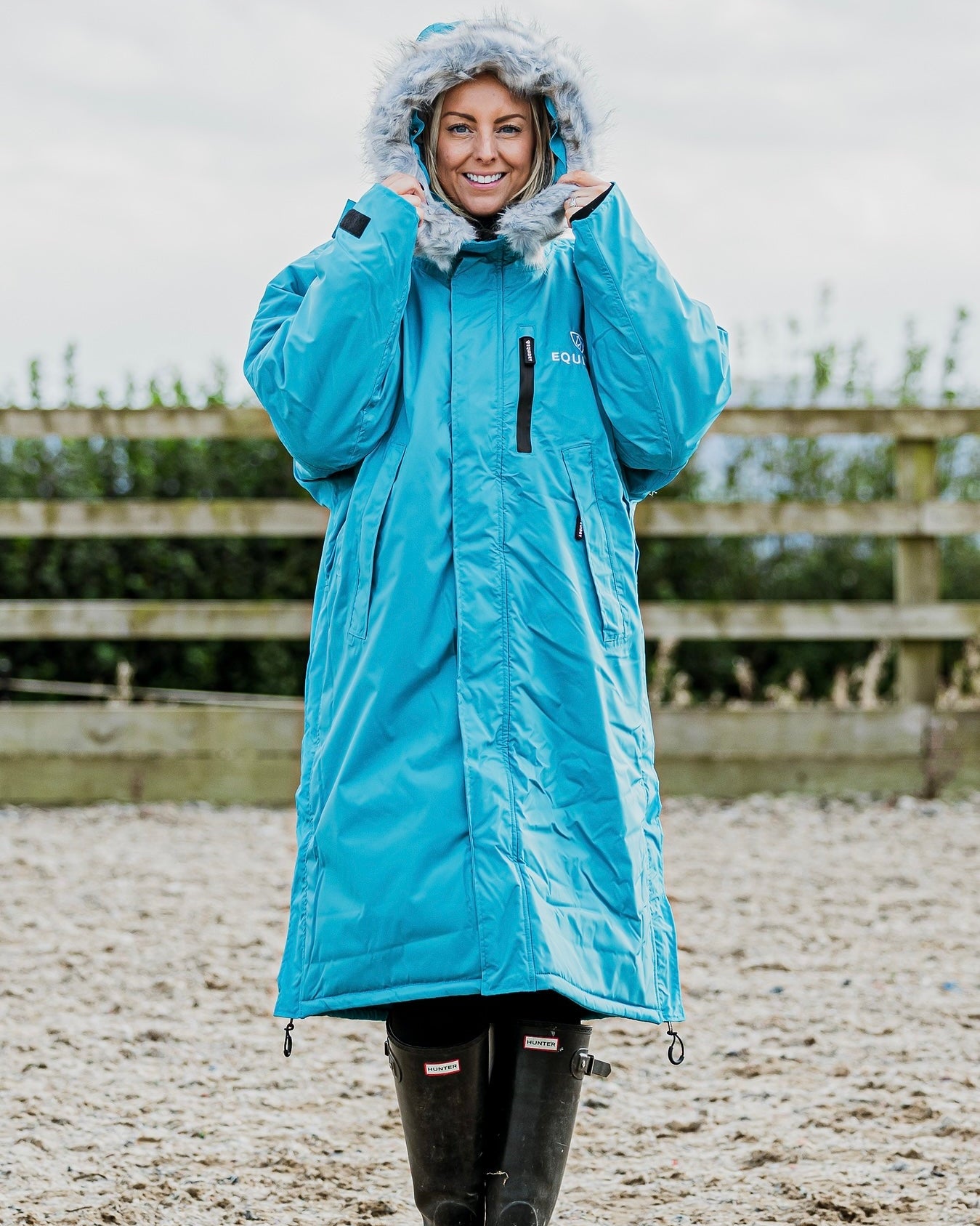 Turquoise EQUIDRY Evolution – Full Length Waterproof Coat with