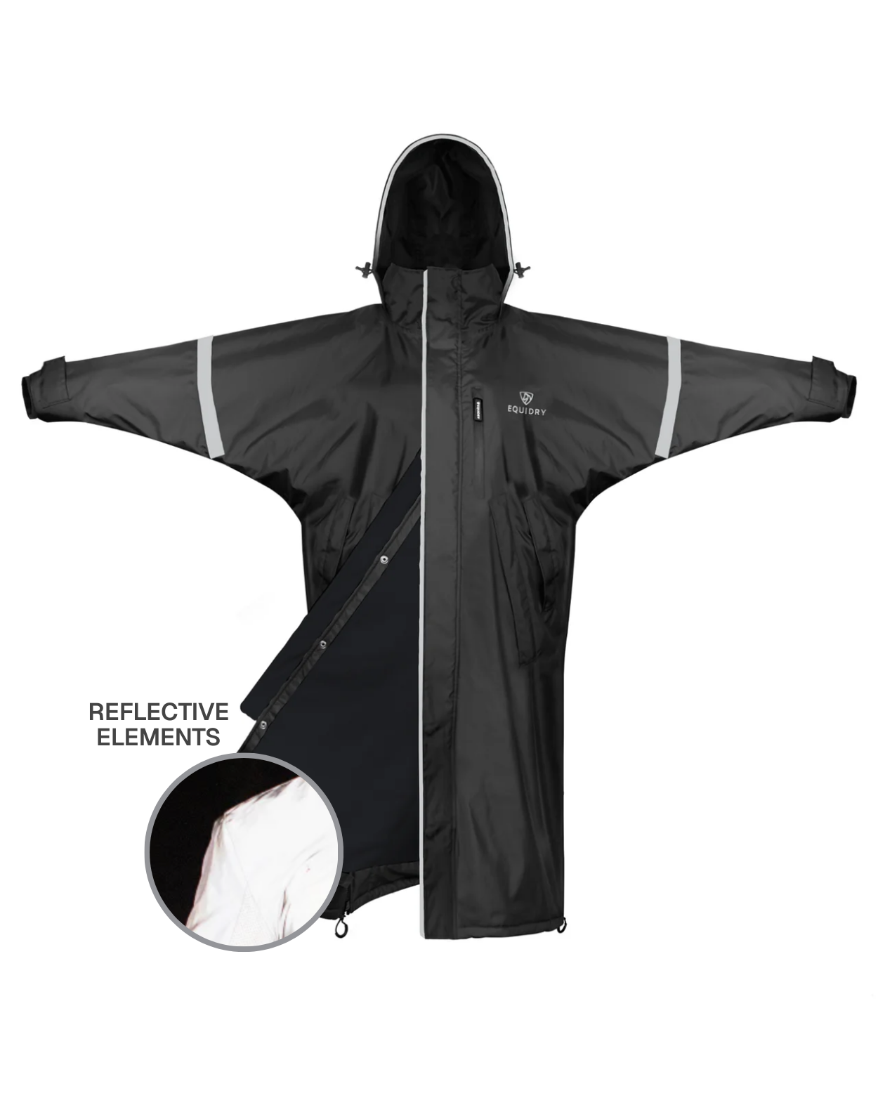 Thin Riding Jacket EQUIDRY Mens Waterproof, Lightweight, Hi Vis Equestrian Riding Jacket