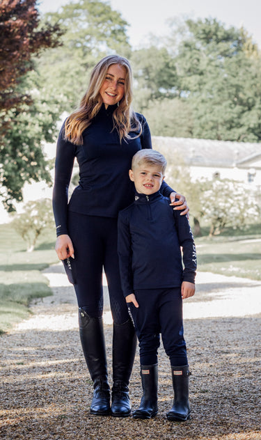 Children's Water Repellent Base Layer | Navy/White