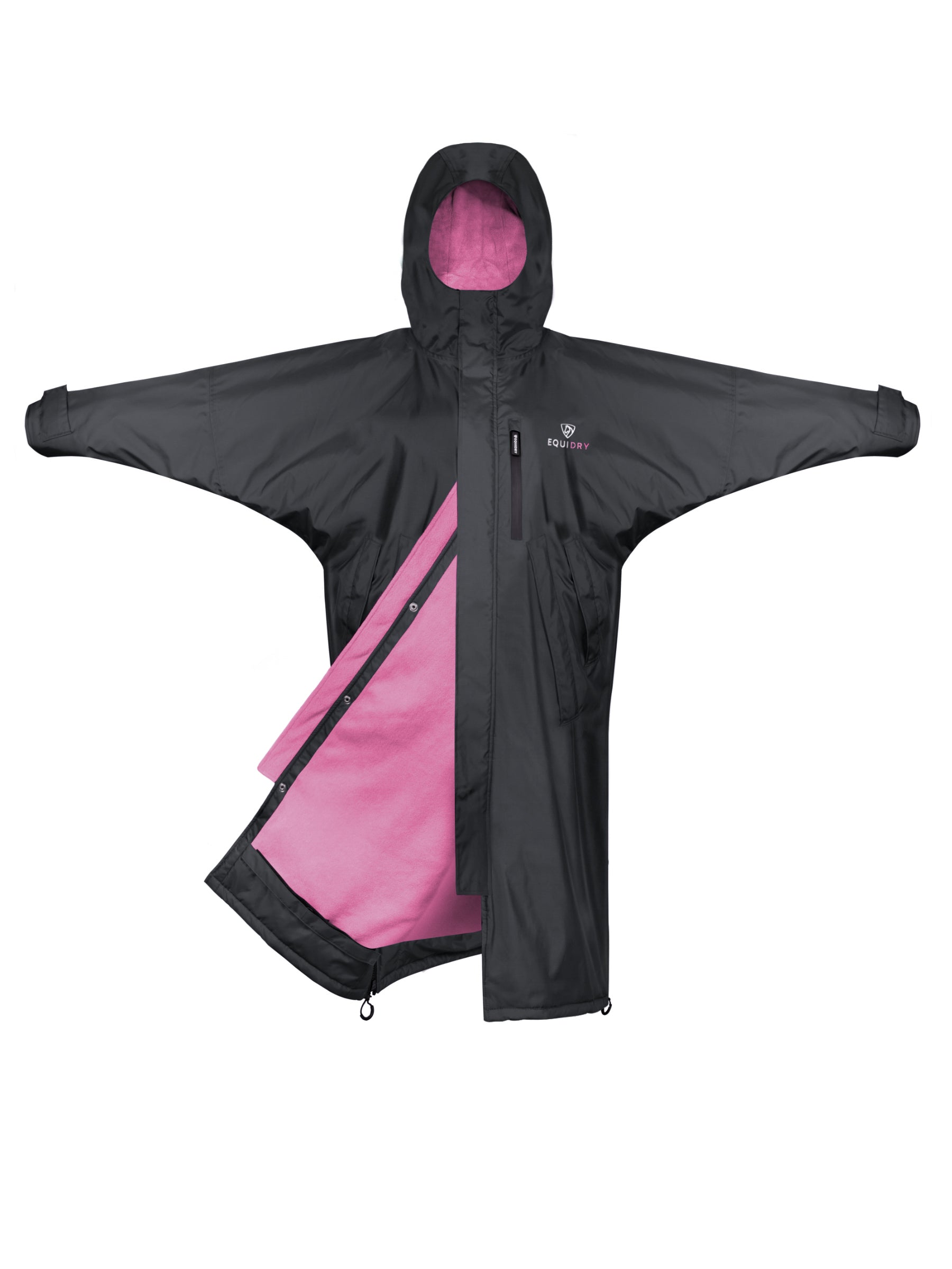 Evolution Women&#39;s | Thin Fleece | Fixed Hood | Black/Peacock Pink