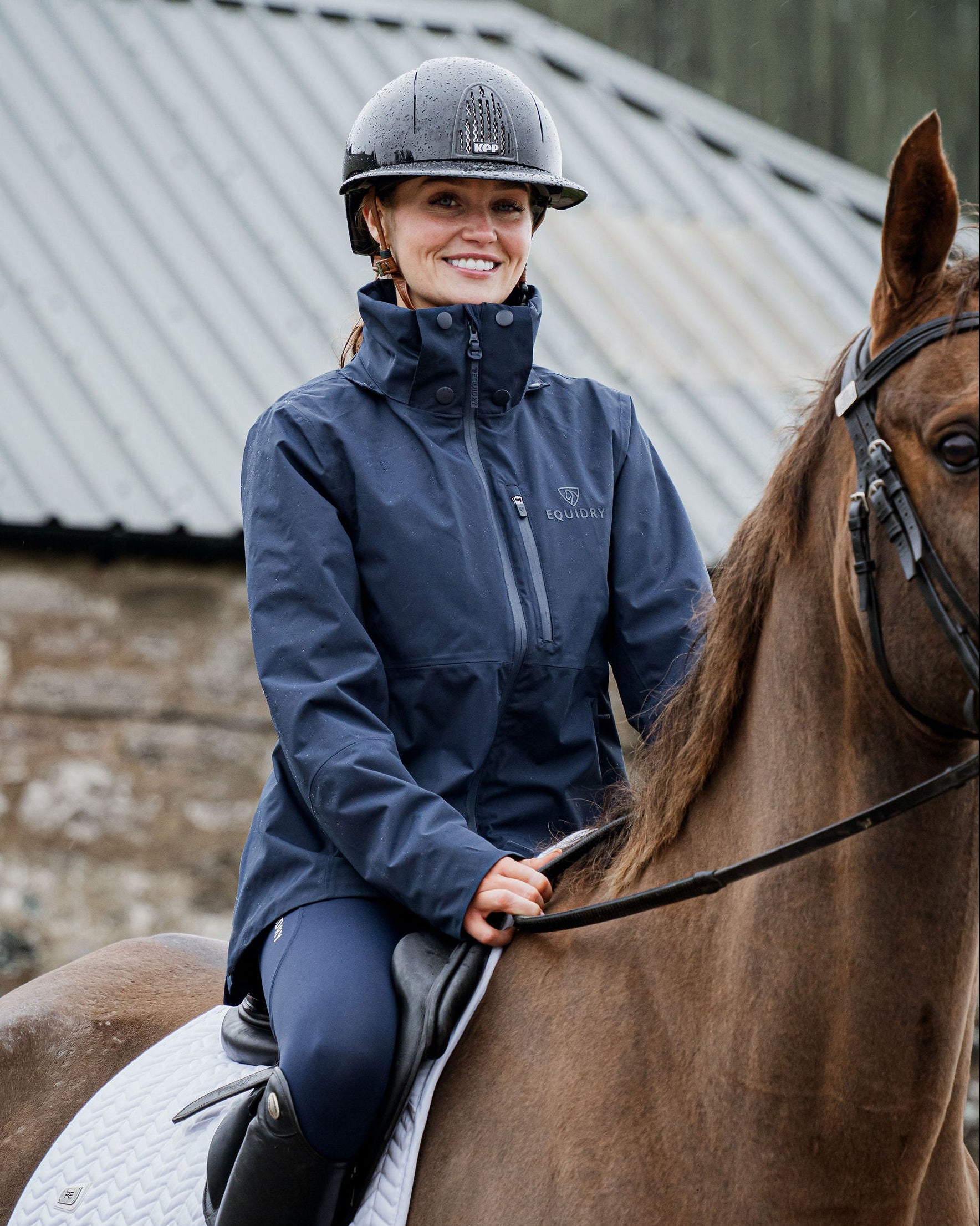 Iris Warm Waterproof Riding Jacket | Women's | Navy – EQUIDRY