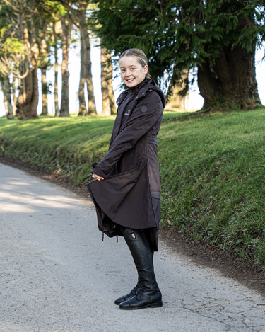 Bronte Waterproof Riding Coat | Removable Hood | Girls | Brown