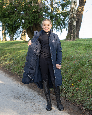 Bronte Waterproof Riding Coat | Removable Hood | Girls | Navy