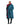 EQUIDRY women's long waterproof horse riding coat in Teal/Peacock Pink
