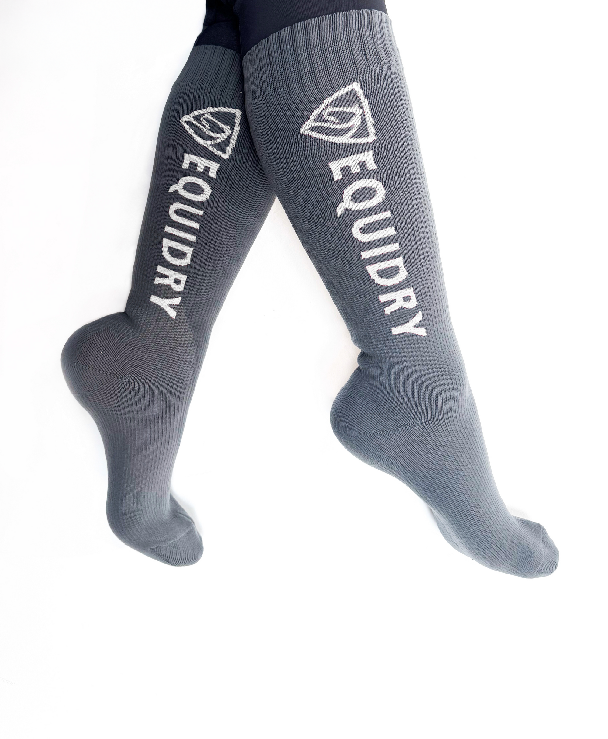 EQUIDRY Waterproof Horse Riding sock Charcoal/Grey/White 