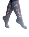 EQUIDRY Waterproof Horse Riding socks Charcoal/Grey Pink