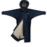 EQUIDRY Evolution Lux Women's Warm Waterproof Winter Horse Riding Coat Thick Fleece Lining with Faux Fur Trim Hood navy/cream