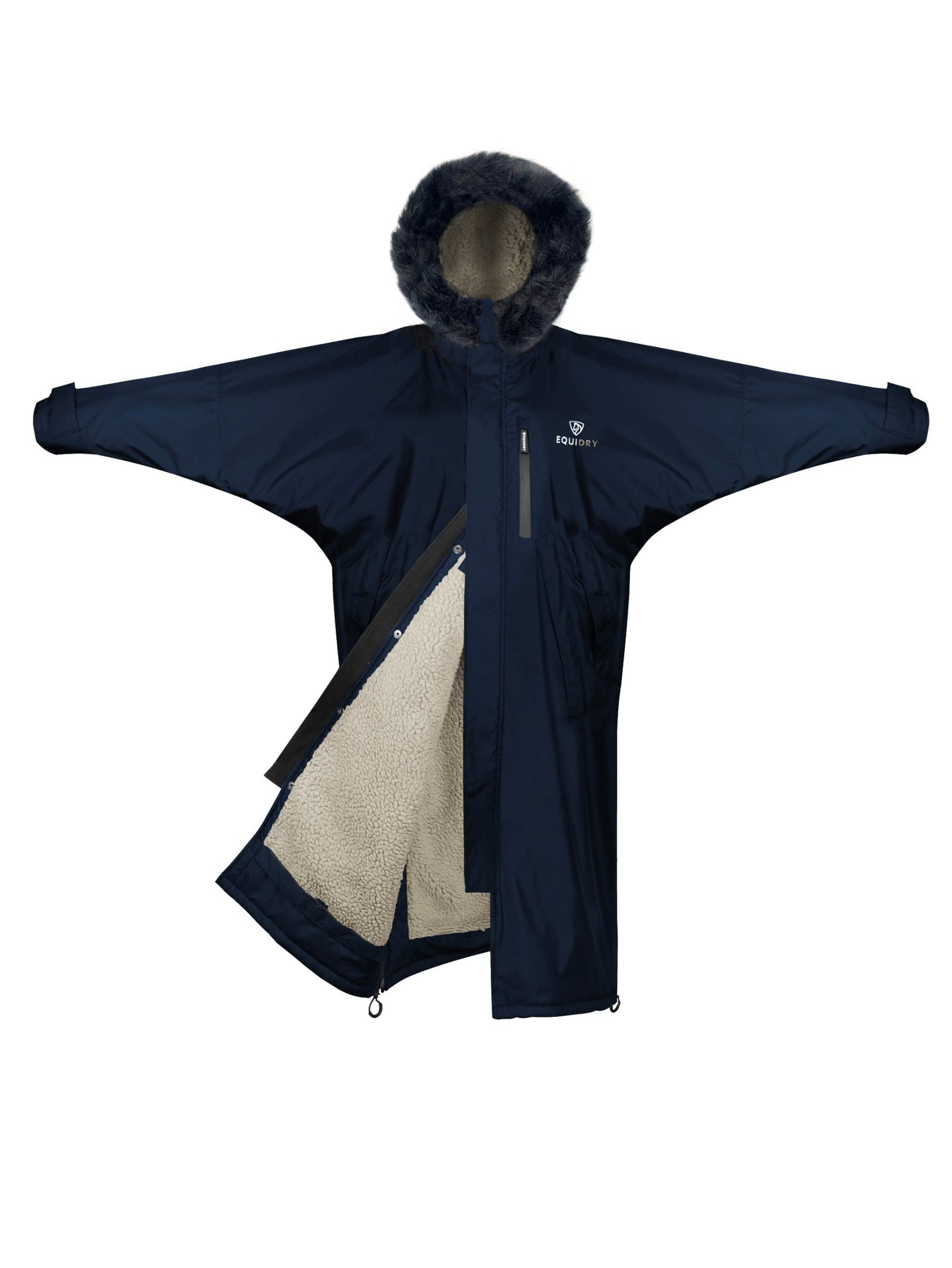 Evolution Children&#39;s | Thick Fleece | Fur Hood | Navy/Cream