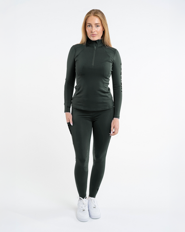Women's Water Repellent Base Layer | Black Forest Green/Black