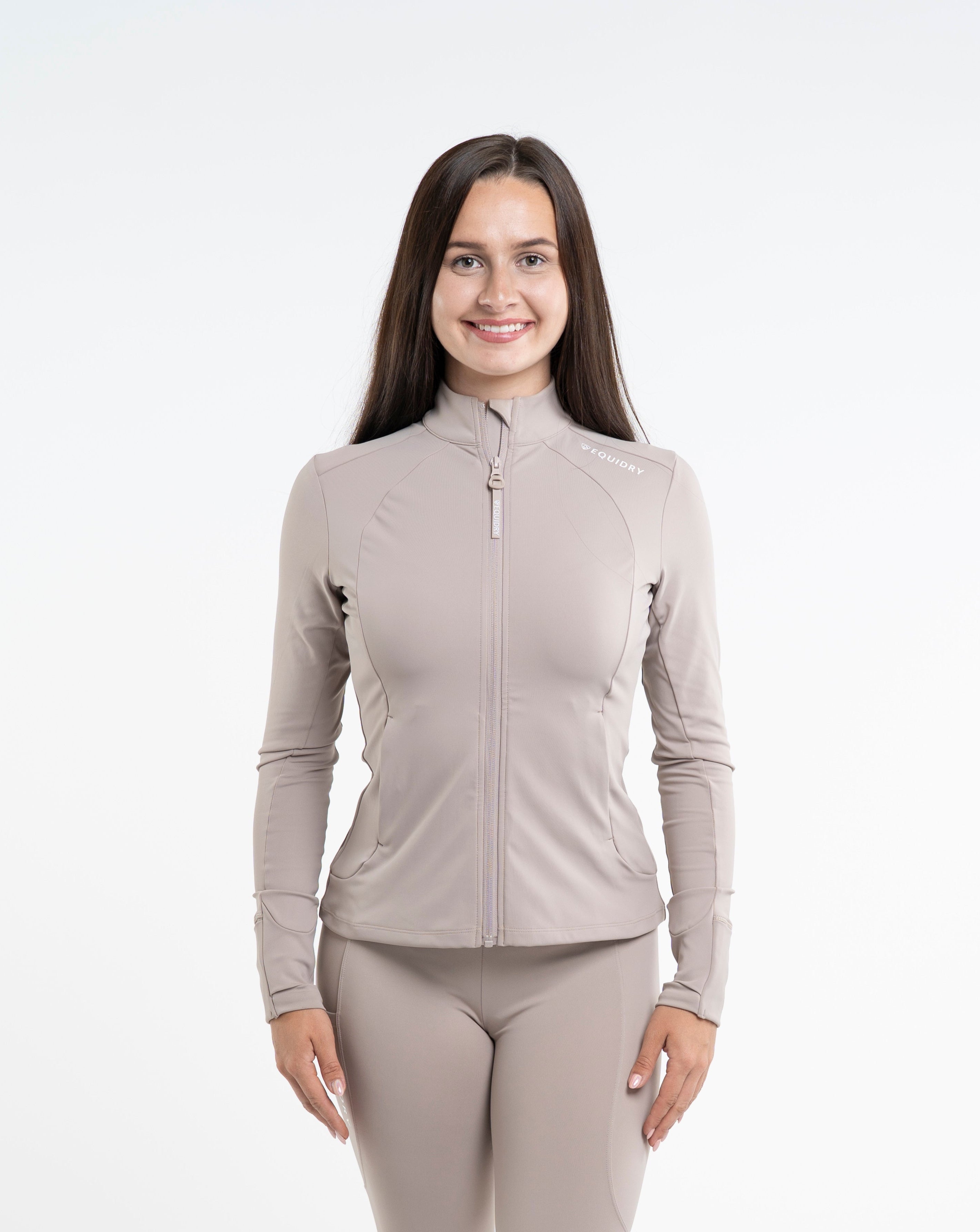 Micro Waterproof Top Women's Water Repellent Zip up Top | Sand/White – EQUIDRY