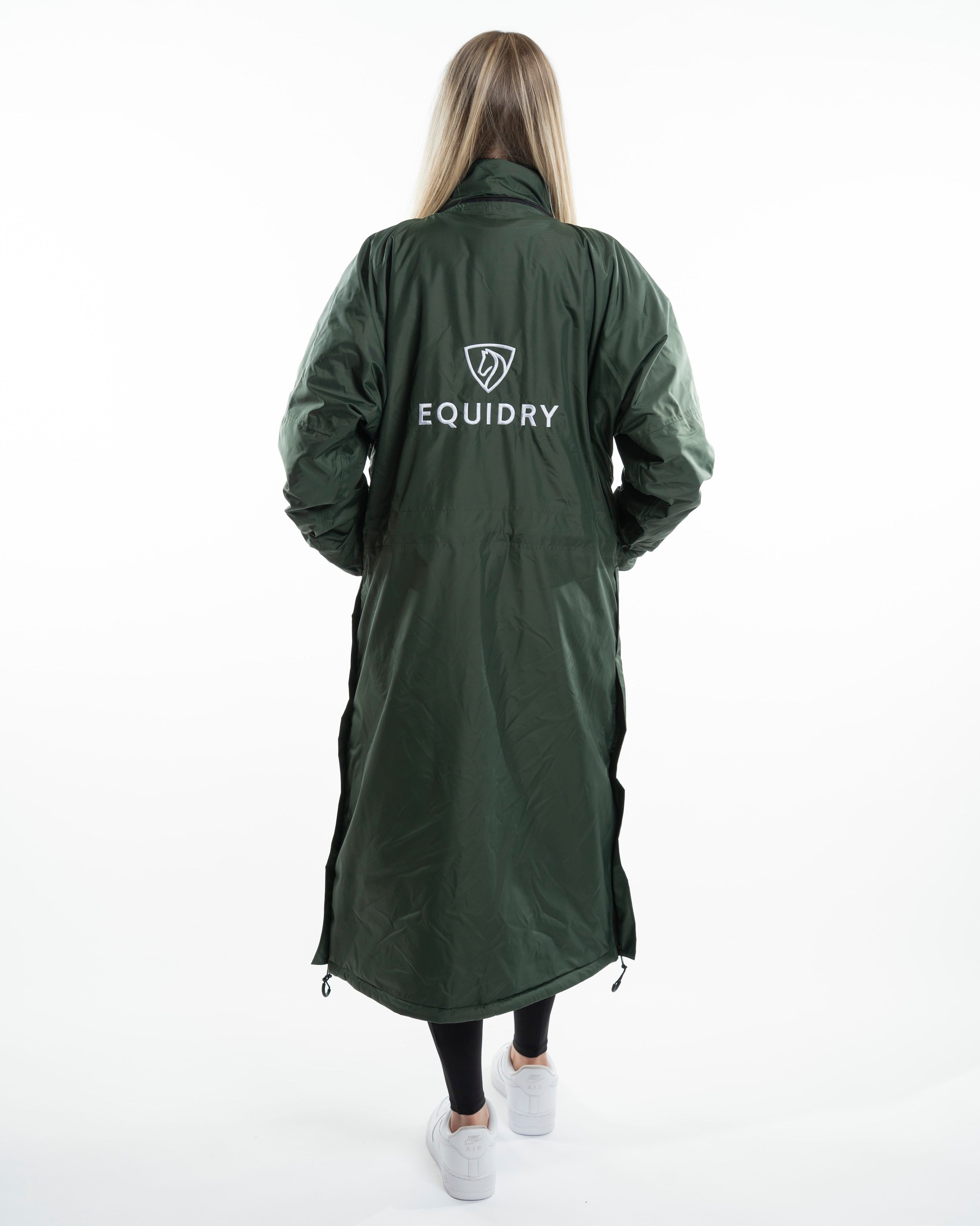 100% Waterproof | EQUIDRY Coat with Foldaway Hood | Ladies | Green