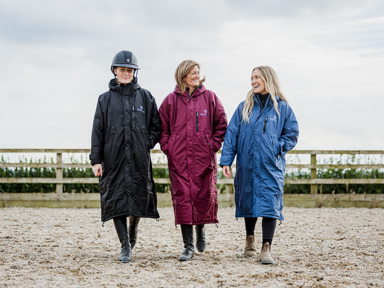 Women's Black EQUIDRY Evolution Waterproof Equestrian Riding Coat