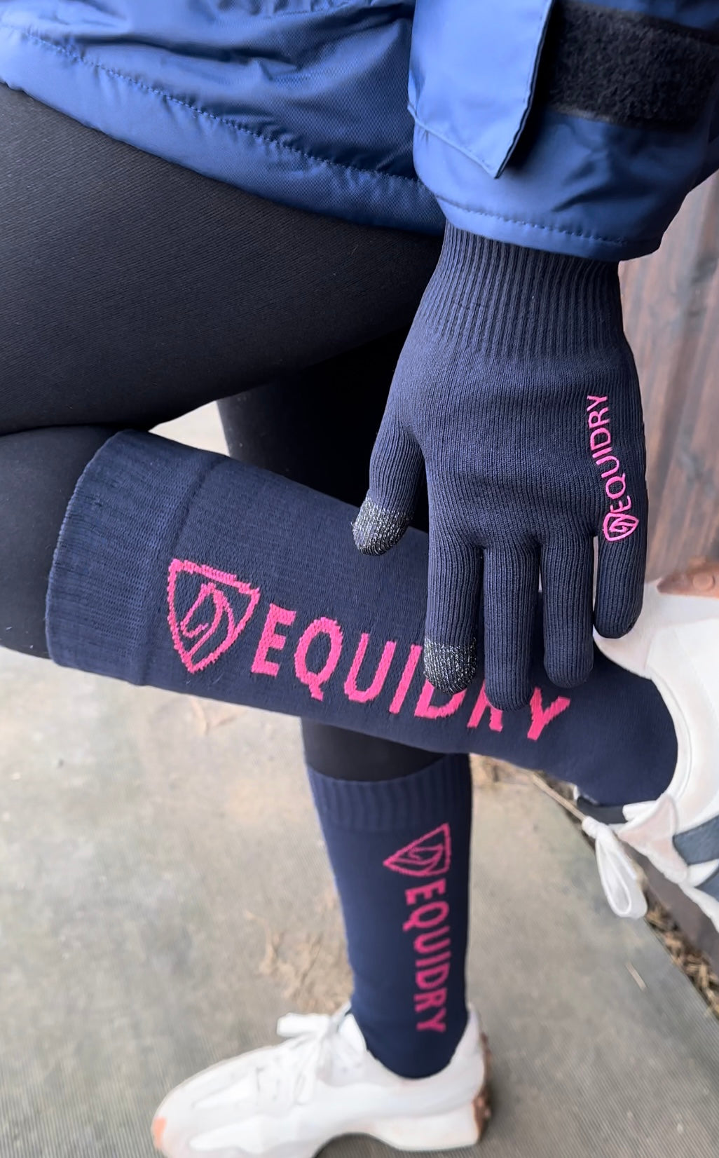 EQUIDRY Waterproof Socks | Navy/Raspberry