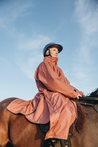 EQUIDRY chestnut equimac lightweight riding jacket  worn by horse rider