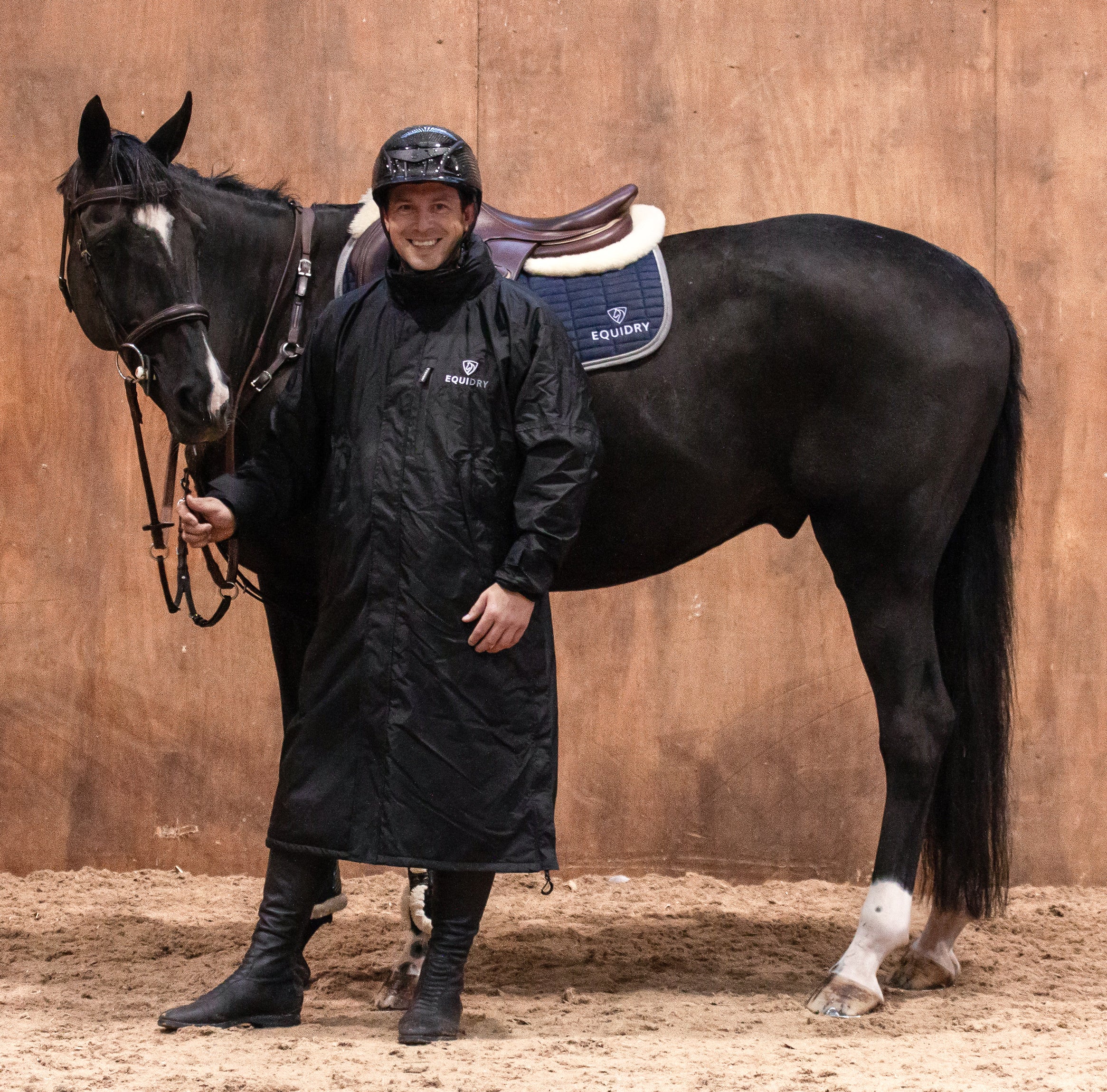 EQUIDRY | Men's Winter Waterproof Horse Riding Coat | Black