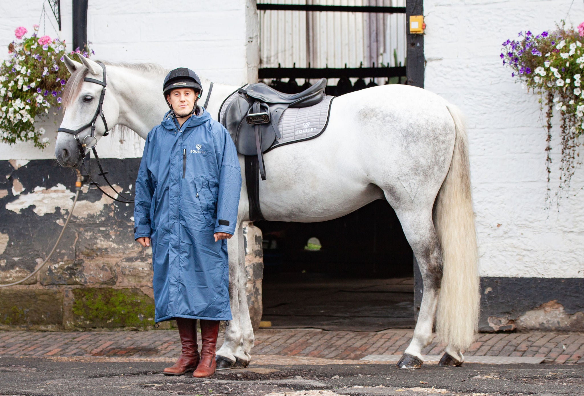 EQUIDRY | Men's Lightweight Waterproof Horse Riding Coat | Blue