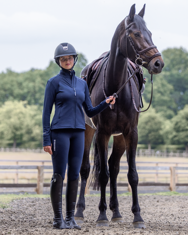 Women's Water Repellent Zip up Top | Navy/White