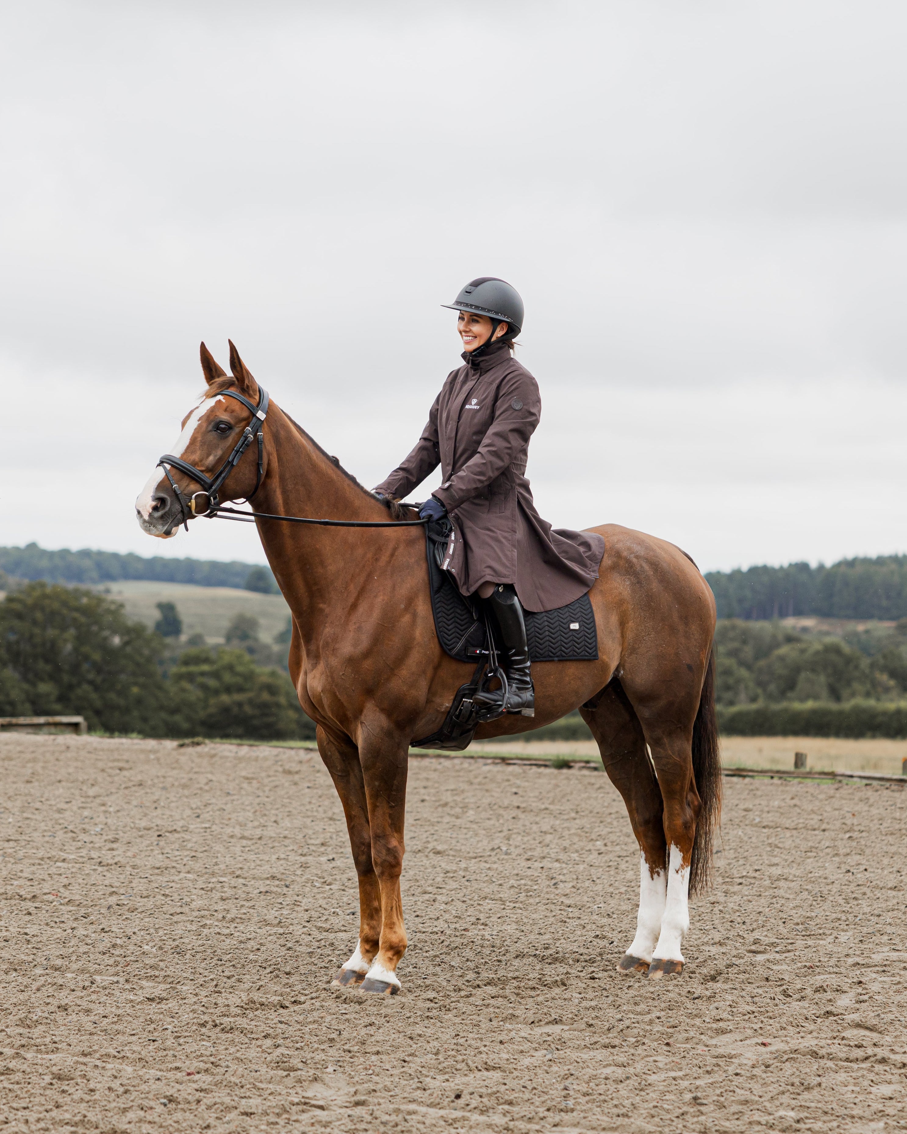 EQUIDRY Bronte | Women's Brown Tailored Waterproof Horse Riding Coat
