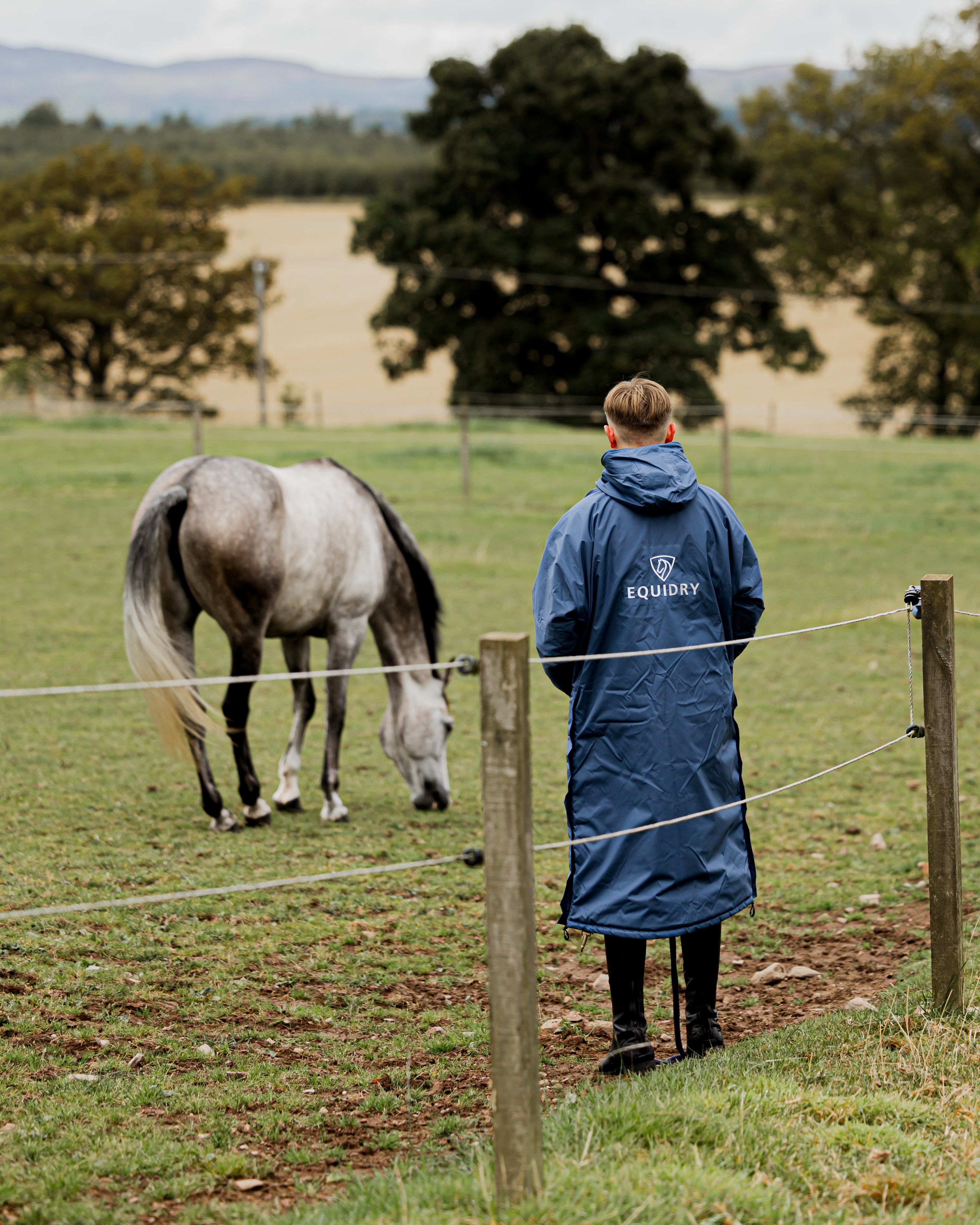 EQUIDRY | Evolution | Men's Waterproof Horse Riding Coat | Steel Blue