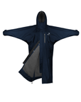 EQUIDRY women's long waterproof horse riding coat in navy/charcoal