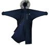 EQUIDRY Evolution Lux Women's Warm Waterproof Winter Horse Riding Coat Thick Fleece Lining with Faux Fur Trim Hood navy/navy