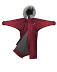 EQUIDRY Evolution Lux Women's Warm Waterproof Winter Horse Riding Coat Thick Fleece Lining with Faux Fur Trim Hood plum