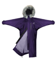 EQUIDRY Evolution Lux Women's Warm Waterproof Winter Horse Riding Coat Thick Fleece Lining with Faux Fur Trim Hood purple 