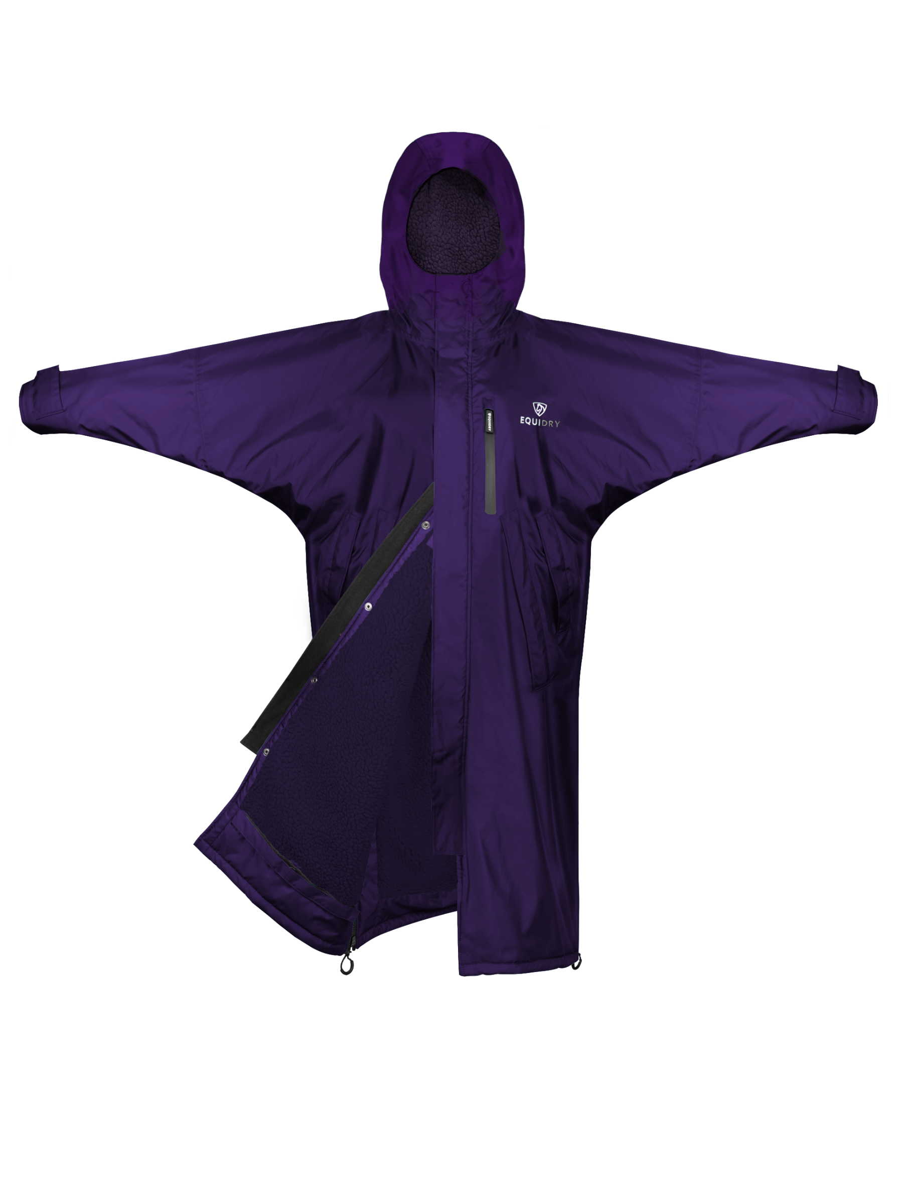EQUIDRY | Children's Long Warm Waterproof Horse Riding Coat | Purple
