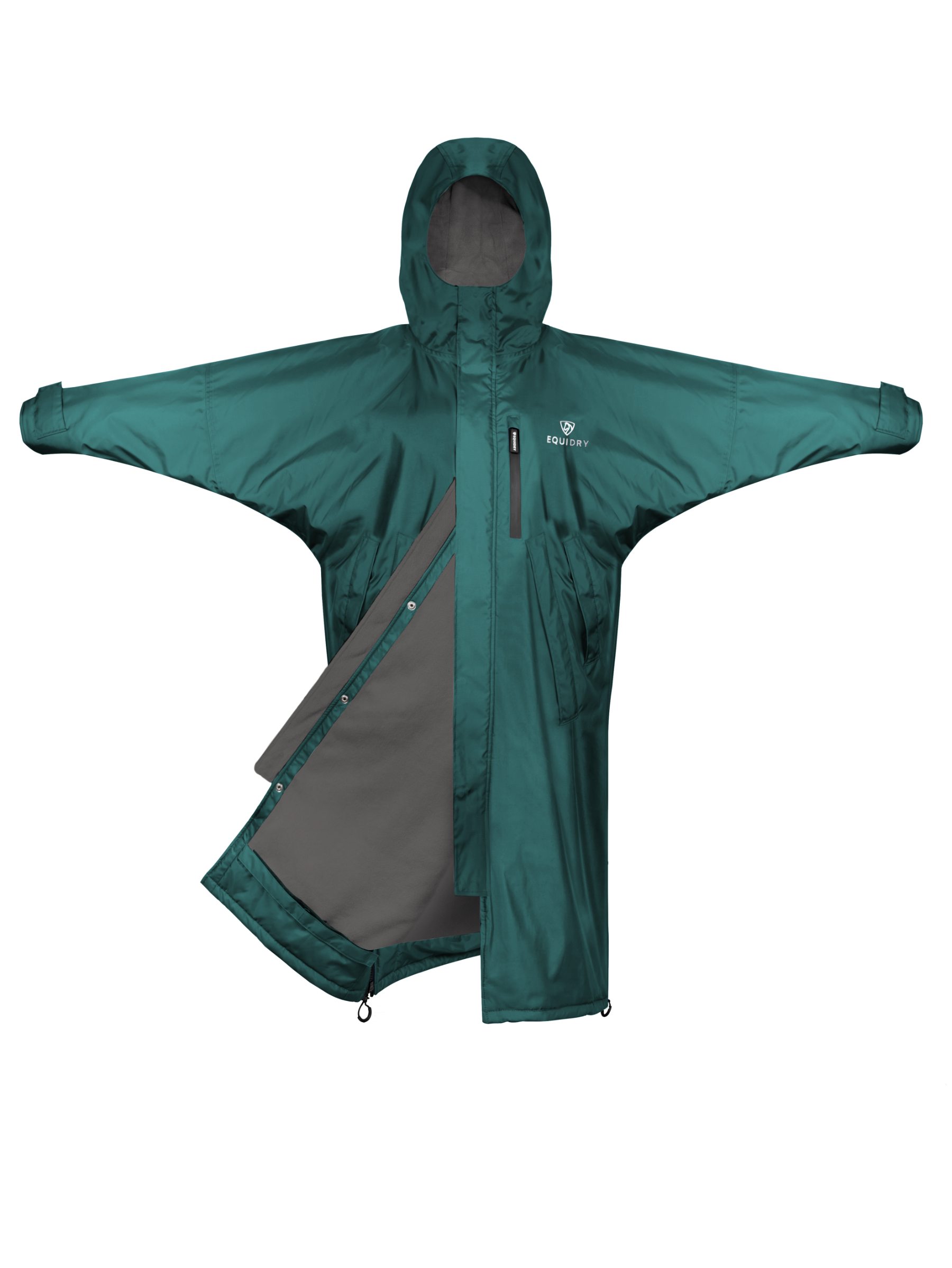  Teal EQUIDRY Equestrian oversized waterproof Horse Riding Coat with side zips 