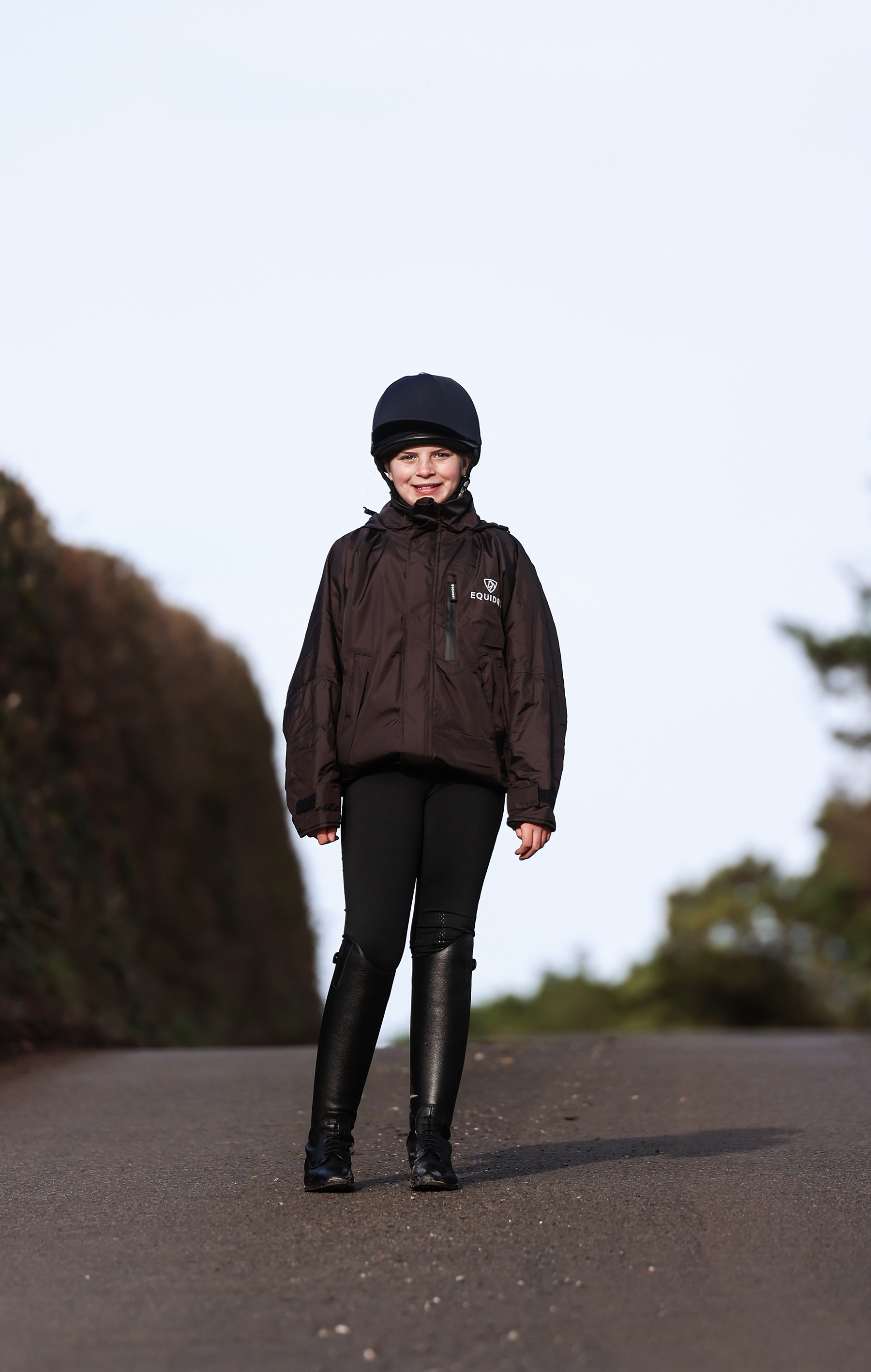 EQUIDRY | Children's Short Waterproof Horse Riding Jacket | Brown
