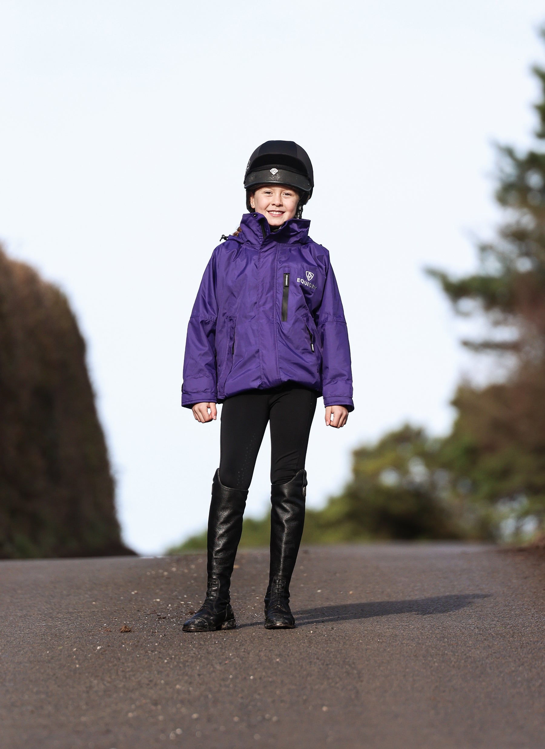 EQUIDRY | Child's Short Waterproof Horse Riding Jacket | Purple
