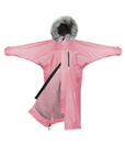 EQUIDRY Evolution Lux Women's Warm Waterproof Winter Horse Riding Coat Thick Fleece Lining with Faux Fur Trim Hood dusky pink