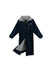 EQUIDRY women's thick fleece long waterproof horse riding coat in navy/grey 